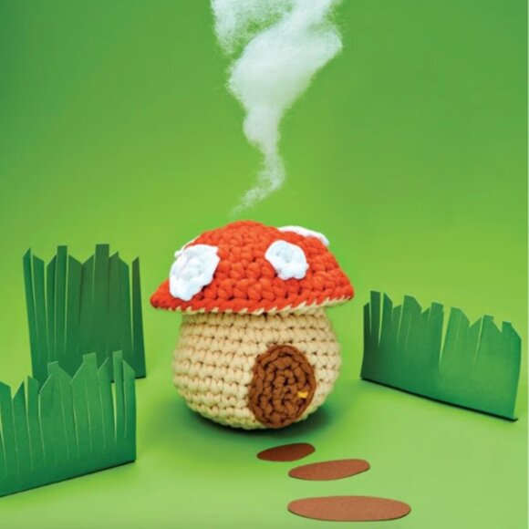 *Pre-Made Plushie* The Woobles Mushroom House (Book Pattern Exclusive w/mod) - Picture 1 of 9